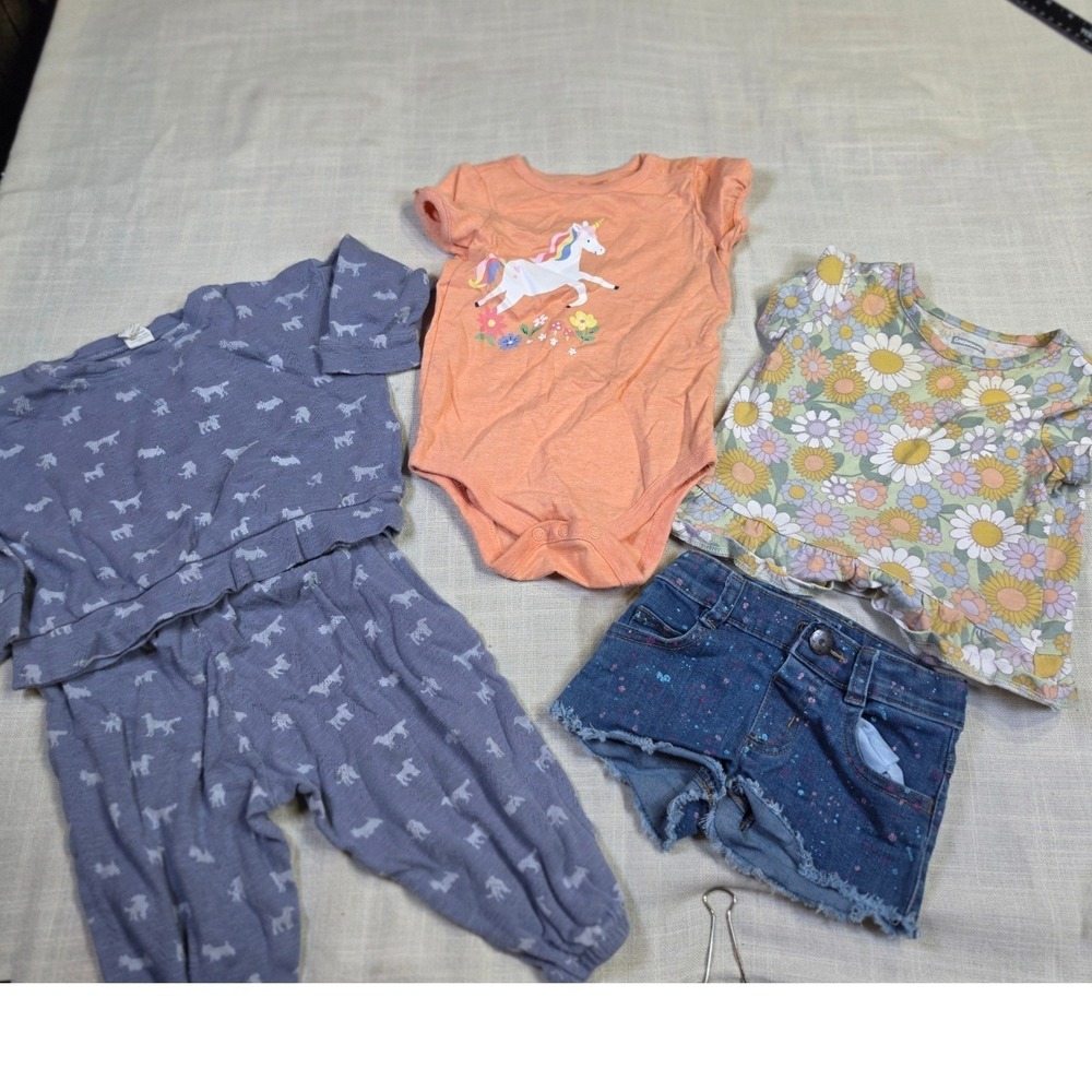Baby Girls Clothes Bundle Kate Quinn Garanimals 18M 24M Floral Denim Unicorn 5pc - Picture 1 of 9